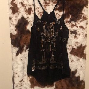 Woman’s medium black tank top with sequins